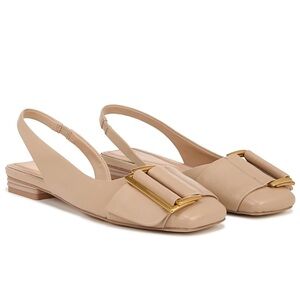 Franco Sarto Women's Classic Leather Ballet Flat Sling Backs Beige Sz 8